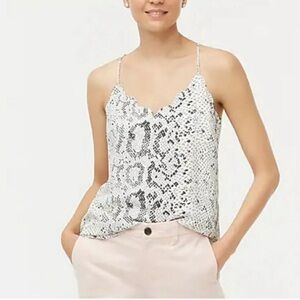 NWT J. Crew Snakeskin Scalloped Camisole Top Sz 12